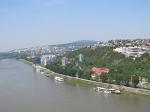 BRATISLAVA, SLOVAKIA - view fo suburbs from the Danube river bridge/ БРАТИСЛАВА, СЛОВАКИЯ - вид на пригороды с моста через Дунай